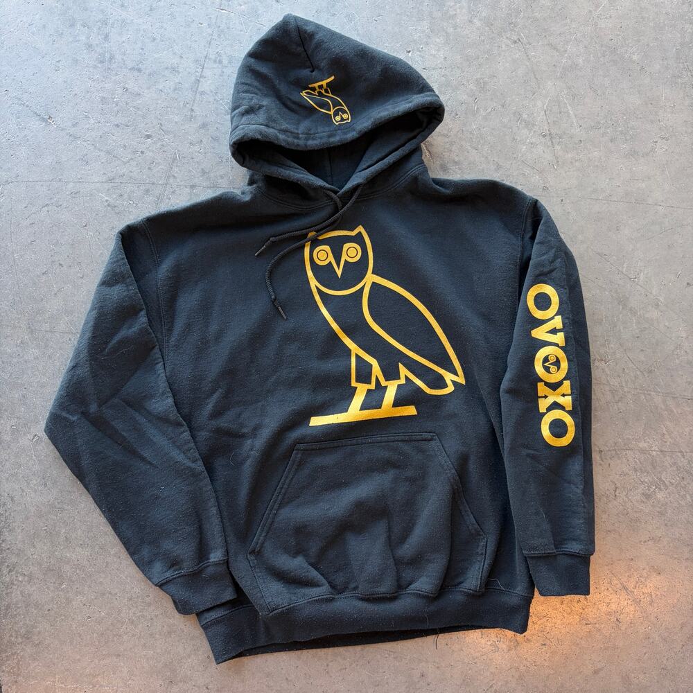 Vintage Y2k Drake Ovo Xo Black Owl Graphic Hoodie Pullover Sweatshirt Medium